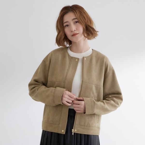 フェイクファースリーブハーフコート 24AW | ナチュラル