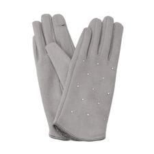 グローブ(grove)のスエード調パイピングラインストーングローブ