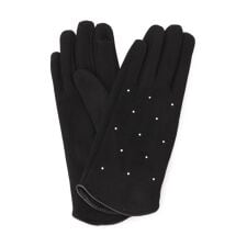 スエード調パイピングラインストーングローブ