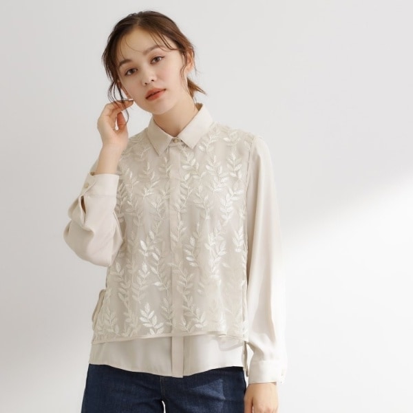 4084新品⭐️3L＊白Tシャツ＆ニットベスト豪華2点set＊ギブリコレクション ウォッシャブル】タイガーインターシャニットベスト(トップス