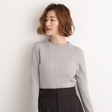 【石川梨華さん着用】ミニケーブルニット【毛玉軽減／洗える】