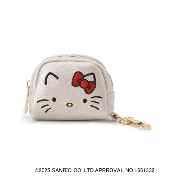 新品未使用❣️ ハローキティ イニシャルT ポーチ ハローキティ】フェイス刺繍チャームポーチ | グローブ(grove