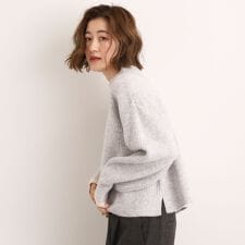 【洗える】ふんわりウール混ボトルネックニット