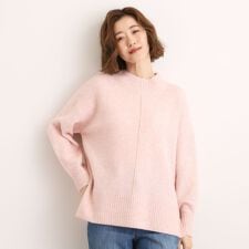 【洗える】ふんわりウール混オーバーサイズニット