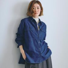 グローブ(grove)の【選べる着丈】オーバーサイズデニムシャツ