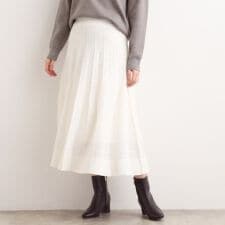 【石川梨華さん着用】レース柄ジャカードプリーツ風ニットスカート【SET UP対応】