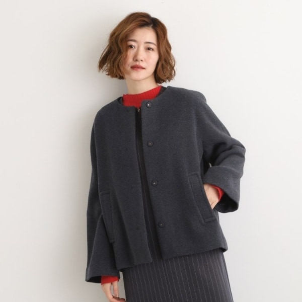 grove コート　黒 テントラインステンカラーコート（ステンカラーコート） | grove