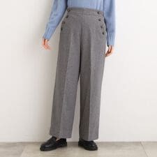【洗えるあったか】美シルエットなマリンワイドパンツ
