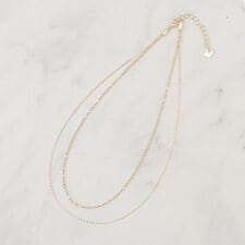 2連キラキラデザインチェーンネックレス