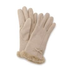 グローブ(grove)のミニリボンリストフェイクファーグローブ