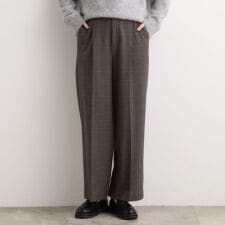 シャークスキン裏起毛スラックスパンツ