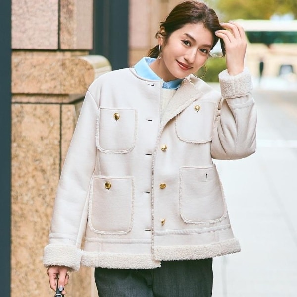 ショートシャギーノーカラーコート | グローブ(grove) | マルイウェブ