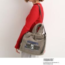 【PEANUTS】ボア巾着トート
