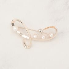 パール調ビジューブローチ