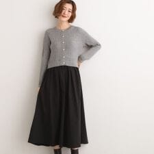 ケーブルニットドッキングワンピース