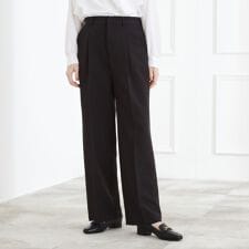 【マシンウォッシュ／防シワSS-3L】ストレッチワイドパンツ