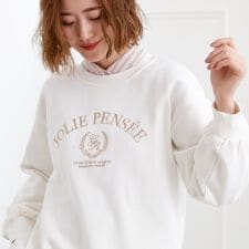 刺繍ロゴ裏毛スウェットプルオーバー