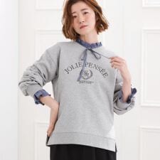 刺繍ロゴ裏毛スウェットプルオーバー