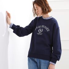 刺繍ロゴ裏毛スウェットプルオーバー