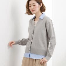 シャツドッキング ニットカーディガン