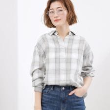 【大人の抜け感】オンブレーチェックシャツ