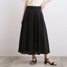 【洗える】ONOFF使える、ベルト付フレアスカート