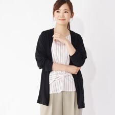 カーディガン×ウエストマークブラウスセット