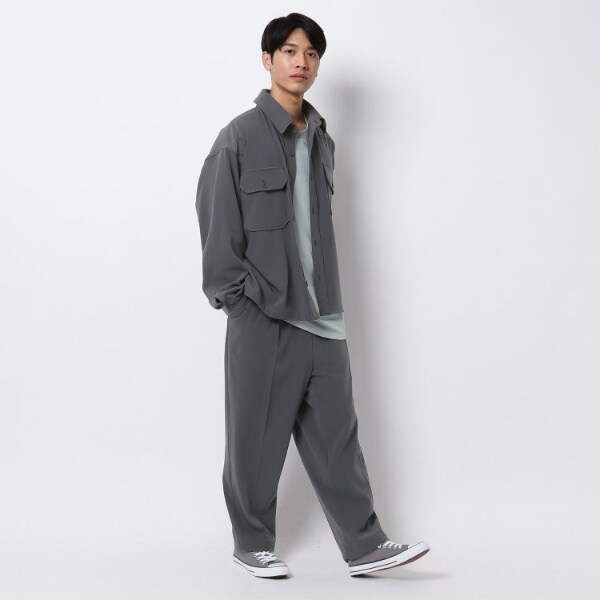 しておりま】 THE SHOP TK ビックシルエット ポリトロシェフCPOシャツジャケット パンツ セットアップの通販 by  silc8221's shop｜ザショップティーケーならラクマ ミントグリ
