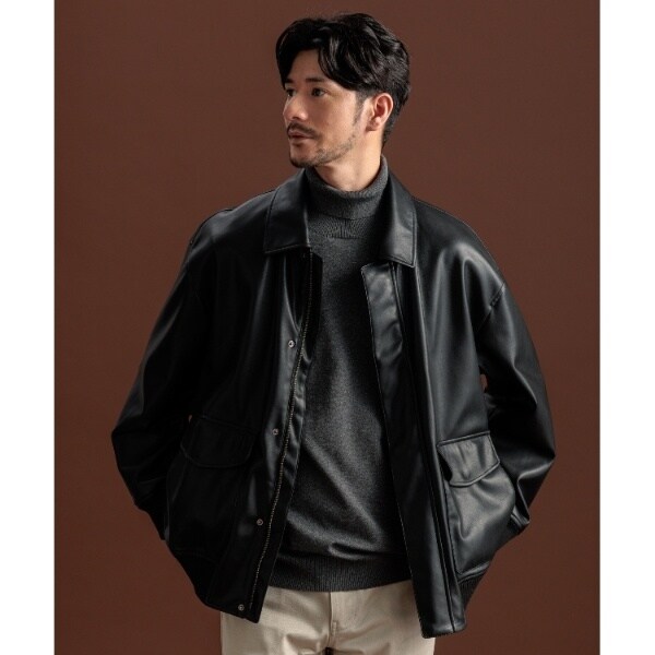 Jungle STORM 日本 レザーシャツ　レザージャケット Vintage 楽天市場】【JUNGLE STORM】ヴィンテージ加工 PUレザー ブルゾン