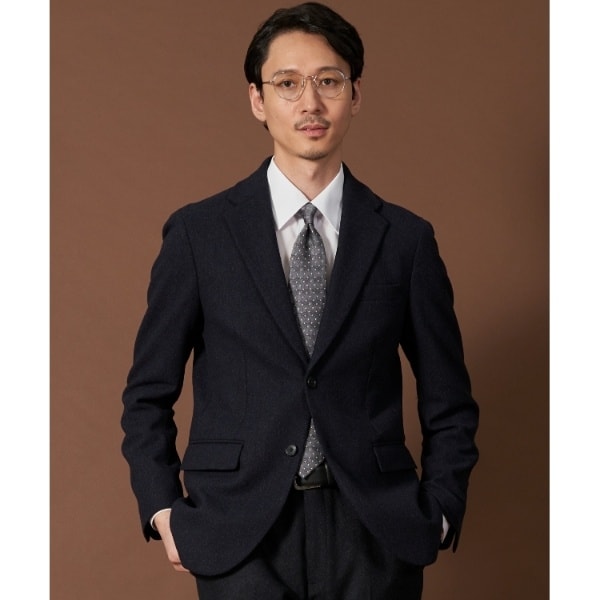 カシミヤ混ピンヘッドジャケット【セットアップ可ビジネス対応