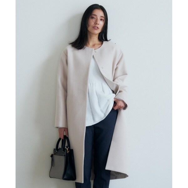 ダブルクロスノーカラーコート ダブルクロスノーカラーロングコート | ザ ショップ ティーケー