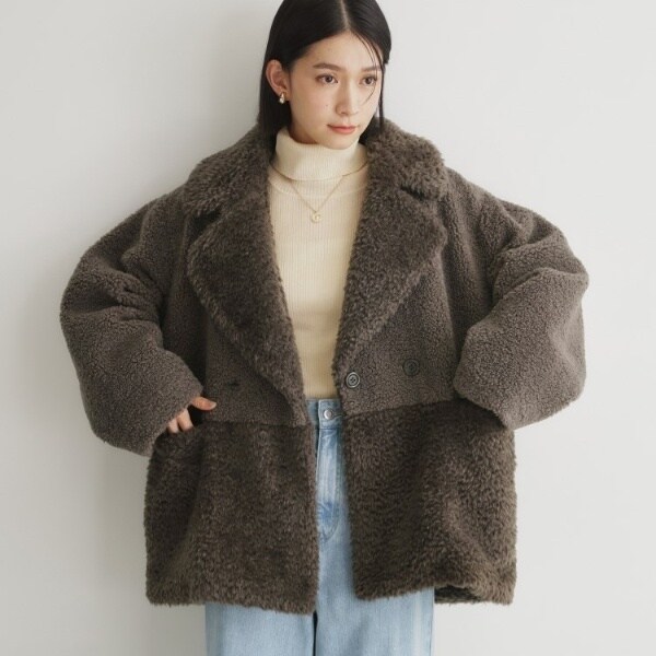 マシュマロボア素材切替Pコート | ザ ショップ ティーケー(THE SHOP