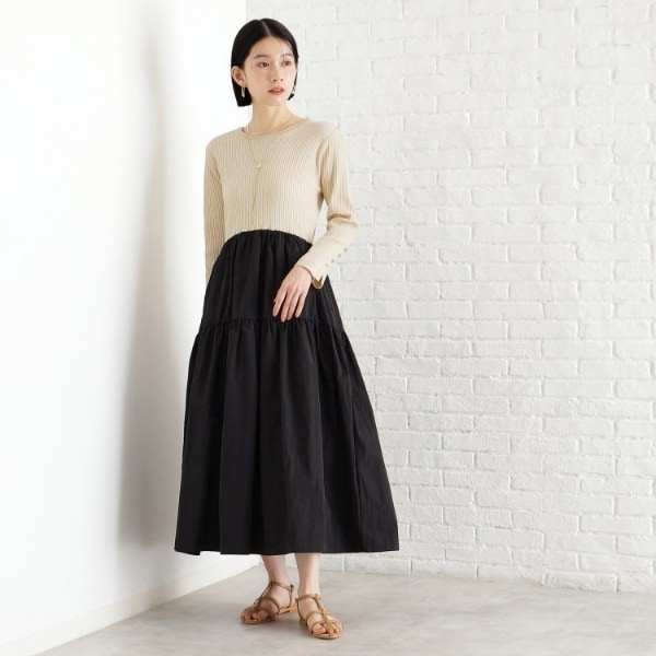 ニットドッキングワンピース【洗える】