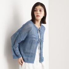 【前後2WAY】タンク付透かし柄ニット洗える