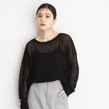 ラメメッシュニット
