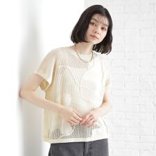 コード刺繍シアーニット【洗える】