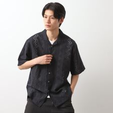 インド刺繍半袖シャツ　【親子リンク洗濯機OK】