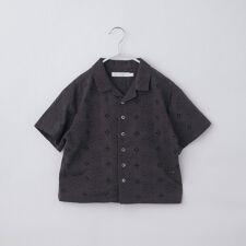 【120-150】刺繍オープンカラーシャツSS