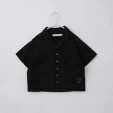 【120-150】刺繍オープンカラーシャツSS