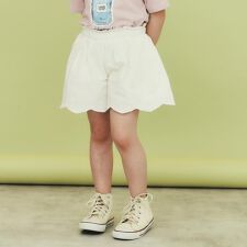 【120-150】スカラップレースキュロットパンツ
