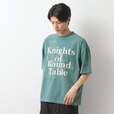 スウェード半袖ロゴTシャツ　洗濯機OK