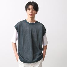 メッシュニットアンサンブルベスト　【半袖Tシャツセットアイテム洗濯機OK】