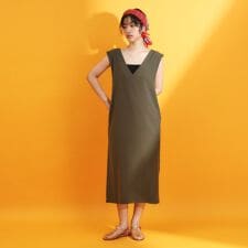 【mizugiwaラッシュガード】Vネックジャンスカセットアップ可接触冷感UVケア洗濯機OK