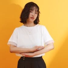 【再入荷】袖シアーTシャツ【接触冷感UV洗濯機OK】