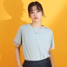 【再入荷】袖シアーTシャツ【接触冷感UV洗濯機OK】