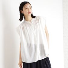 シャーリングブラウス【洗える】