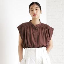 シャーリングブラウス【洗える】