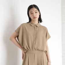 コットンライクブラウス【接触冷感洗濯機OKUVセットアップ可】