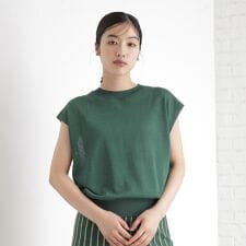 ラメシアーフレンチ袖トップス【セットUP可洗濯機OK】