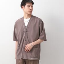 ザ ショップ ティーケー(THE SHOP TK)のツイルステッチ半袖カーディガン【洗濯機OK接触冷感】